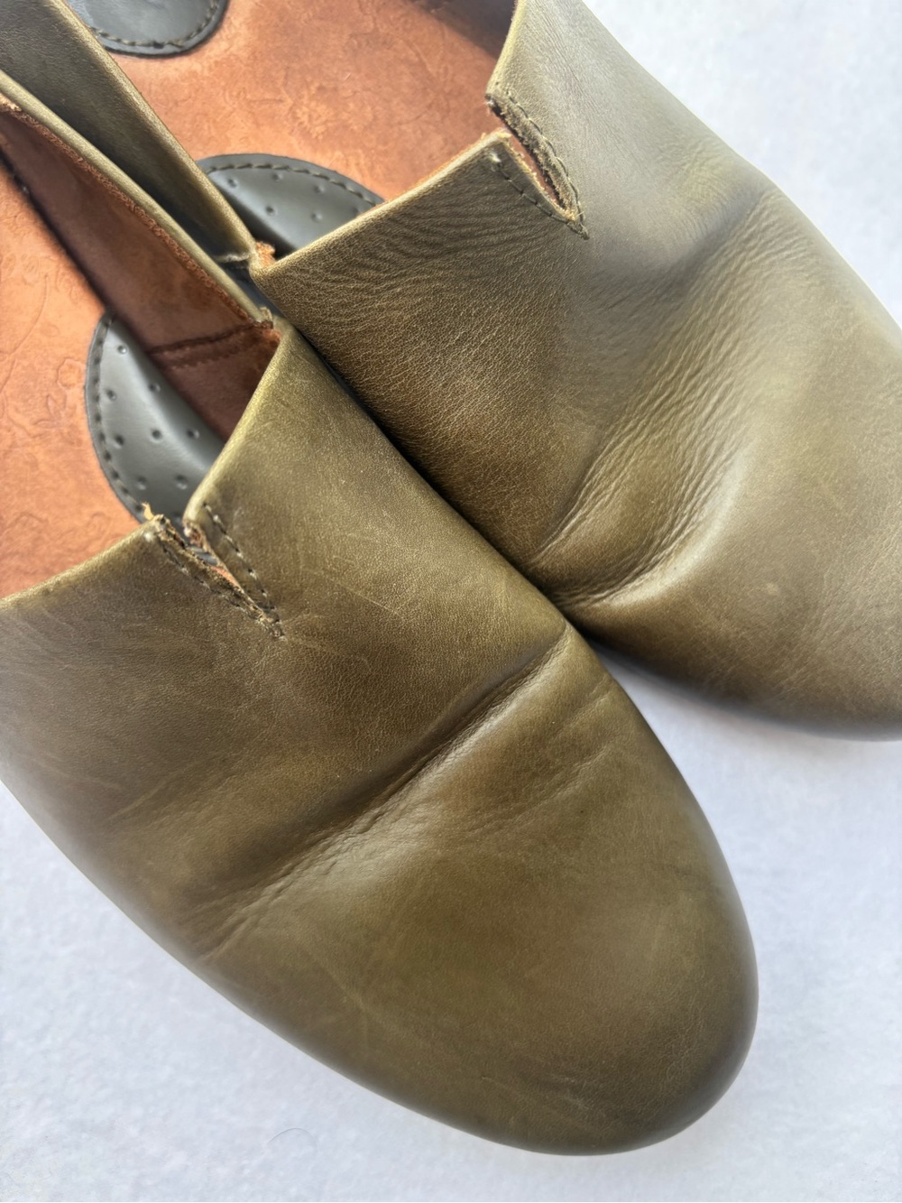 b.o.c. Olive Slip-On Leather Loafers - Picture 3 of 8